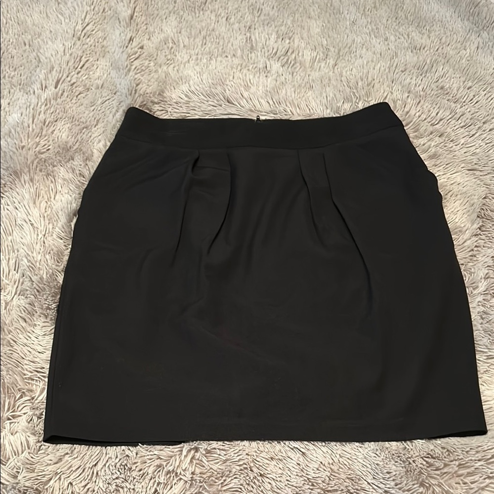 A. Byer Black Pleated Pencil Mini Skirt